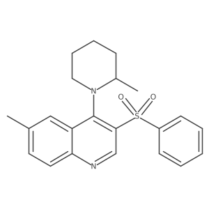 6-Methyl-4-(2-methylpiperidin-1-yl)-3-(phenylsulfonyl)quinoline结构式