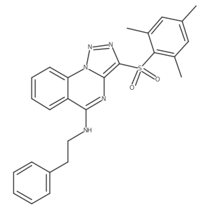 N-(2-phenylethyl)-3-[(2,4,6-trimethylphenyl)sulfonyl][1,2,3]triazolo[1,5-a]quinazolin-5-amine结构式