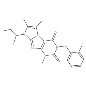 8-(butan-2-yl)-3-[(2-fluorophenyl)methyl]-1,6,7-trimethyl-1H,2H,3H,4H,8H-imidazo[1,2-g]purine-2,4-dione Structure