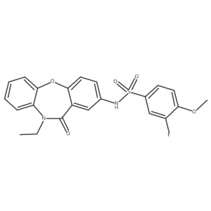 N-(10-ethyl-11-oxo-10,11-dihydrodibenzo[b,f][1,4]oxazepin-2-yl)-3-fluoro-4-methoxybenzenesulfonamide结构式
