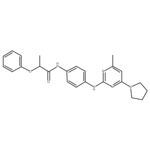 N-(4-{[4-methyl-6-(pyrrolidin-1-yl)pyrimidin-2-yl]amino}phenyl)-2-phenoxypropanamide Structure