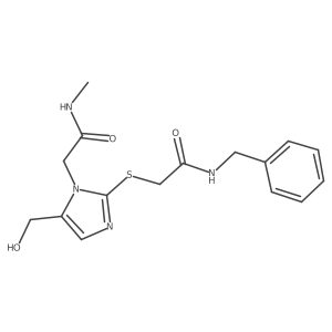 1H-Imidazole-1-acetamide, 5-(hydroxymethyl)-N-methyl-2-[[2-oxo-2-[(phenylmethyl)amino]ethyl]thio]-结构式