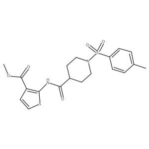 Methyl 2-[1-(4-methylbenzenesulfonyl)piperidine-4-amido]thiophene-3-carboxylate结构式