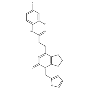 N-(2,4-difluorophenyl)-2-({1-[(furan-2-yl)methyl]-2-oxo-1H,2H,5H,6H,7H-cyclopenta[d]pyrimidin-4-yl}sulfanyl)acetamide结构式
