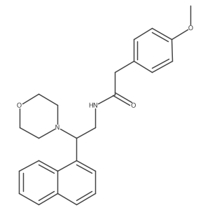 2-(4-methoxyphenyl)-N-(2-morpholino-2-(naphthalen-1-yl)ethyl)acetamide结构式