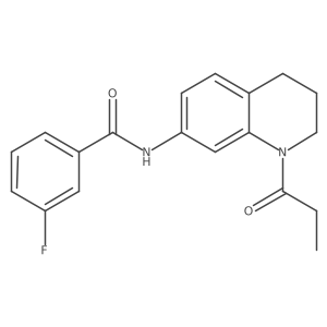 3-fluoro-N-(1-propanoyl-1,2,3,4-tetrahydroquinolin-7-yl)benzamide Structure