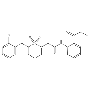 Methyl 2-(2-(6-(2-chlorobenzyl)-1,1-dioxido-1,2,6-thiadiazinan-2-yl)acetamido)benzoate结构式