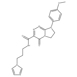 N-[3-(1H-imidazol-1-yl)propyl]-8-(4-methoxyphenyl)-4-oxo-4H,6H,7H,8H-imidazo[2,1-c][1,2,4]triazine-3-carboxamide结构式