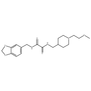 N1-(benzo[d][1,3]dioxol-5-ylmethyl)-N2-((1-(2-methoxyethyl)piperidin-4-yl)methyl)oxalamide结构式