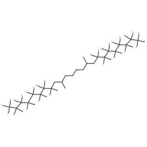 1,1,1,2,2,3,3,4,4,5,5,6,6,7,7,8,8,17,17,18,18,19,19,20,20,21,21,22,22,23,23,24,24,24-Tetratriacontafluoro-10,15-diiodotetracosane结构式