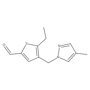 5-Ethyl-4-((4-methyl-1H-pyrazol-1-yl)methyl)thiophene-2-carbaldehyde Structure