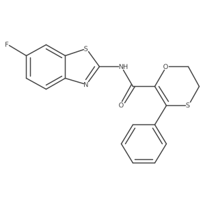 N-[(2E)-6-fluoro-1,3-benzothiazol-2(3H)-ylidene]-3-phenyl-5,6-dihydro-1,4-oxathiine-2-carboxamide Structure