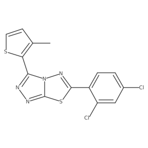 6-(2,4-Dichlorophenyl)-3-(3-methylthiophen-2-yl)[1,2,4]triazolo[3,4-b][1,3,4]thiadiazole结构式