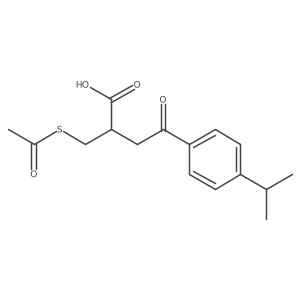 I+/--[(Acetylthio)methyl]-4-(1-methylethyl)-I(3)-oxobenzenebutanoic acid Structure