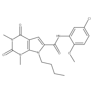 7-butyl-N-(5-chloro-2-methoxyphenyl)-1,3-dimethyl-2,4-dioxo-2,3,4,7-tetrahydro-1H-pyrrolo[2,3-d]pyrimidine-6-carboxamide结构式