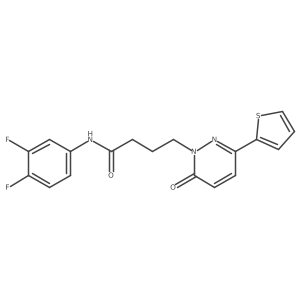 N-(3,4-difluorophenyl)-4-[6-oxo-3-(thiophen-2-yl)-1,6-dihydropyridazin-1-yl]butanamide结构式