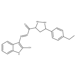 5-(4-ethylphenyl)-N-[(2-hydroxy-1H-indol-3-yl)imino]pyrazolidine-3-carboxamide Structure