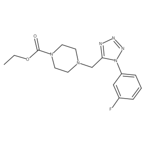 CCOC(=O)N1CCN(Cc2nnnn2-c2cccc(F)c2)CC1结构式