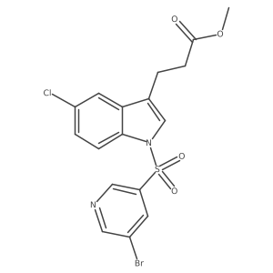 3-[1-(5-bromopyridine-3-sulfonyl)-5-chloro-1H-indol-3-yl]propionic acid methyl ester Structure