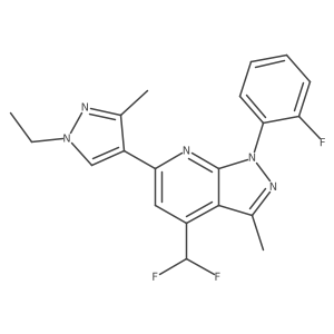 4-(difluoromethyl)-6-(1-ethyl-3-methyl-1H-pyrazol-4-yl)-1-(2-fluorophenyl)-3-methyl-1H-pyrazolo[3,4-b]pyridine结构式