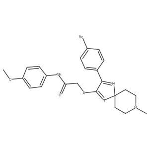 2-((3-(4-bromophenyl)-8-methyl-1,4,8-triazaspiro[4.5]deca-1,3-dien-2-yl)thio)-N-(4-methoxyphenyl)acetamide Structure