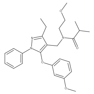 N~1~-{[3-ethyl-5-(3-methoxyphenoxy)-1-phenyl-1H-pyrazol-4-yl]methyl}-N~1~-(2-methoxyethyl)-2-methylpropanamide Structure