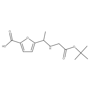 5-[1-[[(1,1-Dimethylethoxy)carbonyl]methylamino]ethyl]-2-furancarboxylic acid Structure
