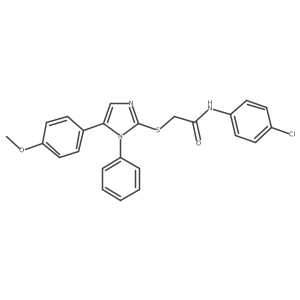 N-(4-chlorophenyl)-2-((5-(4-methoxyphenyl)-1-phenyl-1H-imidazol-2-yl)thio)acetamide结构式