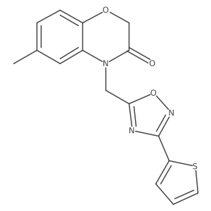 6-methyl-4-((3-(thiophen-2-yl)-1,2,4-oxadiazol-5-yl)methyl)-2H-benzo[b][1,4]oxazin-3(4H)-one结构式