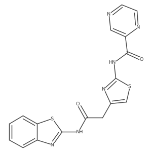 N-(4-(2-(benzo[d]thiazol-2-ylamino)-2-oxoethyl)thiazol-2-yl)pyrazine-2-carboxamide Structure