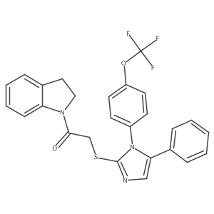 1-(indolin-1-yl)-2-((5-phenyl-1-(4-(trifluoromethoxy)phenyl)-1H-imidazol-2-yl)thio)ethanone Structure