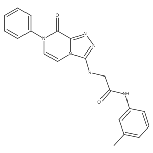 2-((8-oxo-7-phenyl-7,8-dihydro-[1,2,4]triazolo[4,3-a]pyrazin-3-yl)thio)-N-(m-tolyl)acetamide结构式