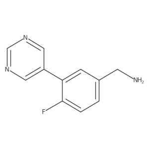 (4-Fluoro-3-(pyrimidin-5-yl)phenyl)methanamine结构式