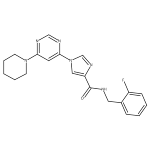 N~4~-(2-fluorobenzyl)-1-(6-piperidino-4-pyrimidinyl)-1H-imidazole-4-carboxamide结构式
