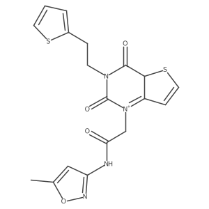 2-{2,4-dioxo-3-[2-(thiophen-2-yl)ethyl]-1H,2H,3H,4H-thieno[3,2-d]pyrimidin-1-yl}-N-(5-methyl-1,2-oxazol-3-yl)acetamide结构式