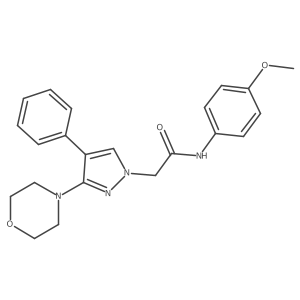 N-(4-methoxyphenyl)-2-(3-morpholino-4-phenyl-1H-pyrazol-1-yl)acetamide结构式