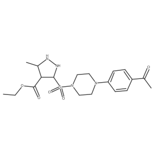 Ethyl 3-[4-(4-acetylphenyl)piperazin-1-yl]sulfonyl-5-methylpyrazolidine-4-carboxylate Structure