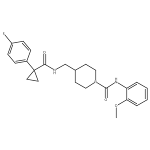 4-((1-(4-fluorophenyl)cyclopropanecarboxamido)methyl)-N-(2-methoxyphenyl)piperidine-1-carboxamide结构式