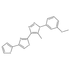 1-(3-methoxyphenyl)-5-methyl-4-[4-(2-thienyl)-1,3-thiazol-2-yl]-1H-1,2,3-triazole结构式