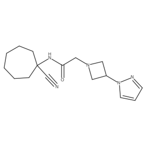 N-(1-cyanocycloheptyl)-2-[3-(1H-pyrazol-1-yl)azetidin-1-yl]acetamide结构式