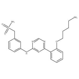 3-[(4-(2-(4-Aminobutoxy)phenyl)-1,3,5-triazin-2-yl)amino]benzenemethanesulfonamide Structure