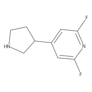 2,6-Difluoro-4-(3-pyrrolidinyl)pyridine结构式