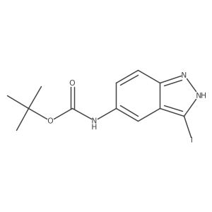tert-butyl 3-iodo-1H-indazol-5-ylcarbamate结构式