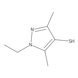 1-ethyl-3,5-dimethyl-1H-pyrazole-4-thiol结构式