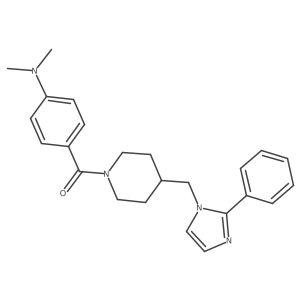(4-(dimethylamino)phenyl)(4-((2-phenyl-1H-imidazol-1-yl)methyl)piperidin-1-yl)methanone结构式
