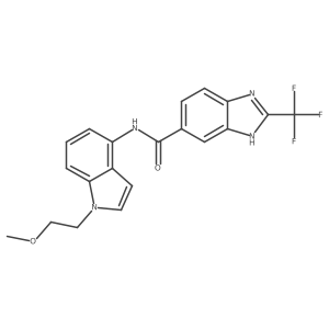 N-[1-(2-methoxyethyl)-1H-indol-4-yl]-2-(trifluoromethyl)-1H-benzimidazole-5-carboxamide结构式