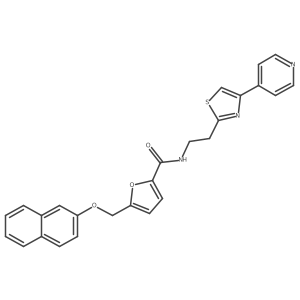 5-((Naphthalen-2-yloxy)methyl)-N-(2-(4-(pyridin-4-yl)thiazol-2-yl)ethyl)furan-2-carboxamide Structure