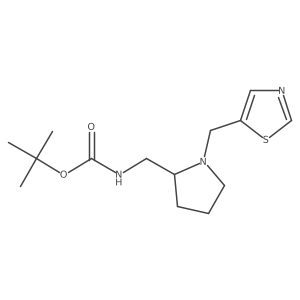 Tert-butyl ((1-(thiazol-5-ylmethyl)pyrrolidin-2-yl)methyl)carbamate结构式