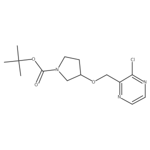 tert-Butyl 3-((3-chloropyrazin-2-yl)methoxy)pyrrolidine-1-carboxylate结构式