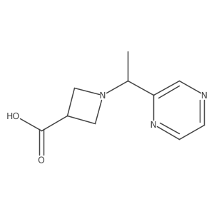 1-(1-(Pyrazin-2-yl)ethyl)azetidine-3-carboxylic acid结构式